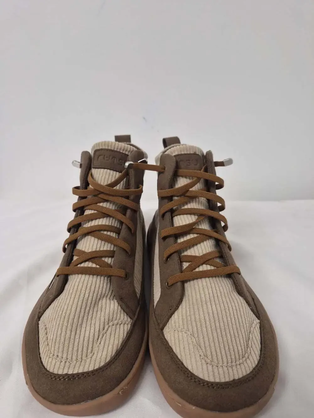 NWOT Rutsu Original Barefoot Brown Corduroy Sneakers High Top Shoes sz 41EU / 8M